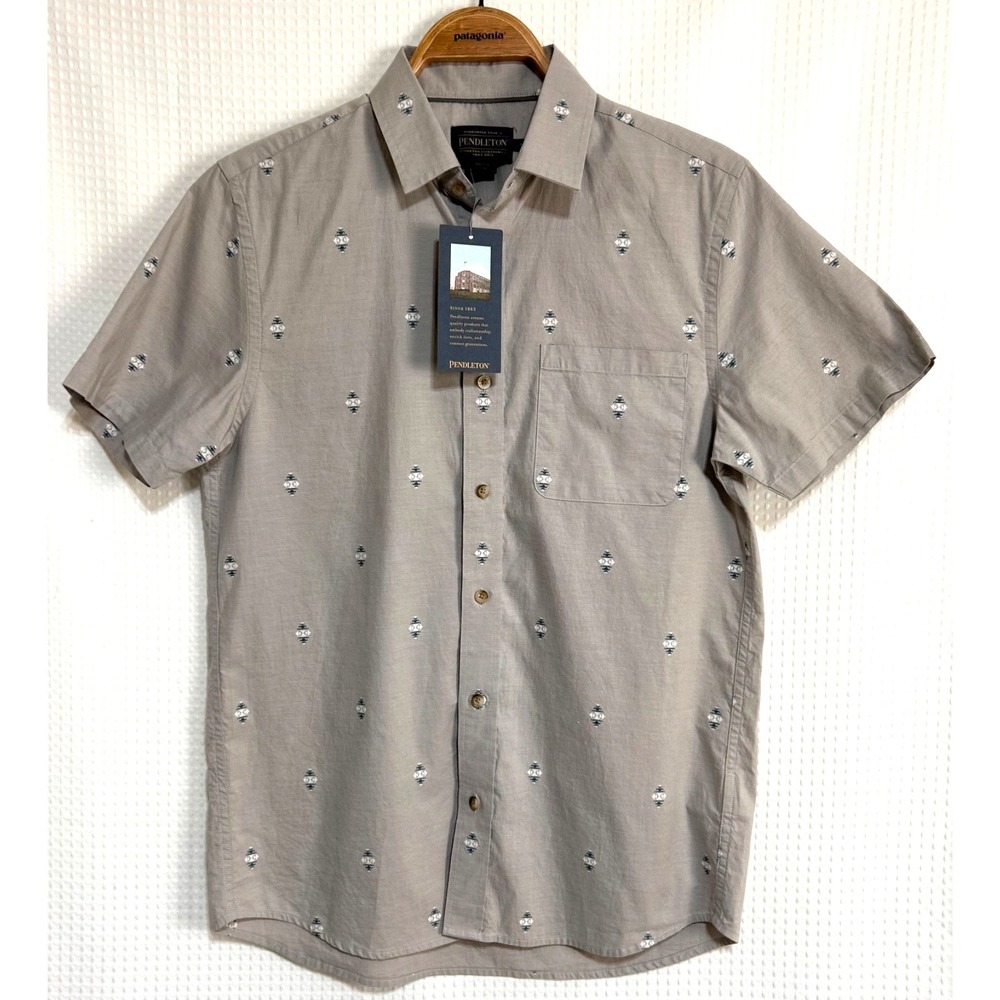 NWT Pendleton Mens Size S Short Sleeve Carson Gray Western Button Up Shirt x